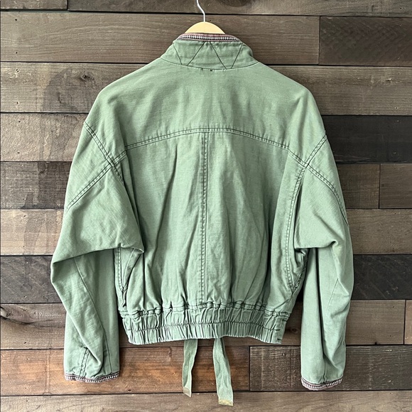 Free People Women's Flight Line Bomber Jacket in Green Size XS - Picture 4 of 7